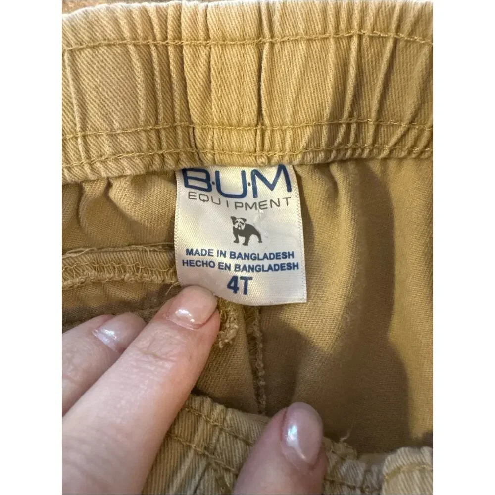 Summer Khaki Lightweight Front Elastic-Waist Toddler Shorts Boys Size 4T